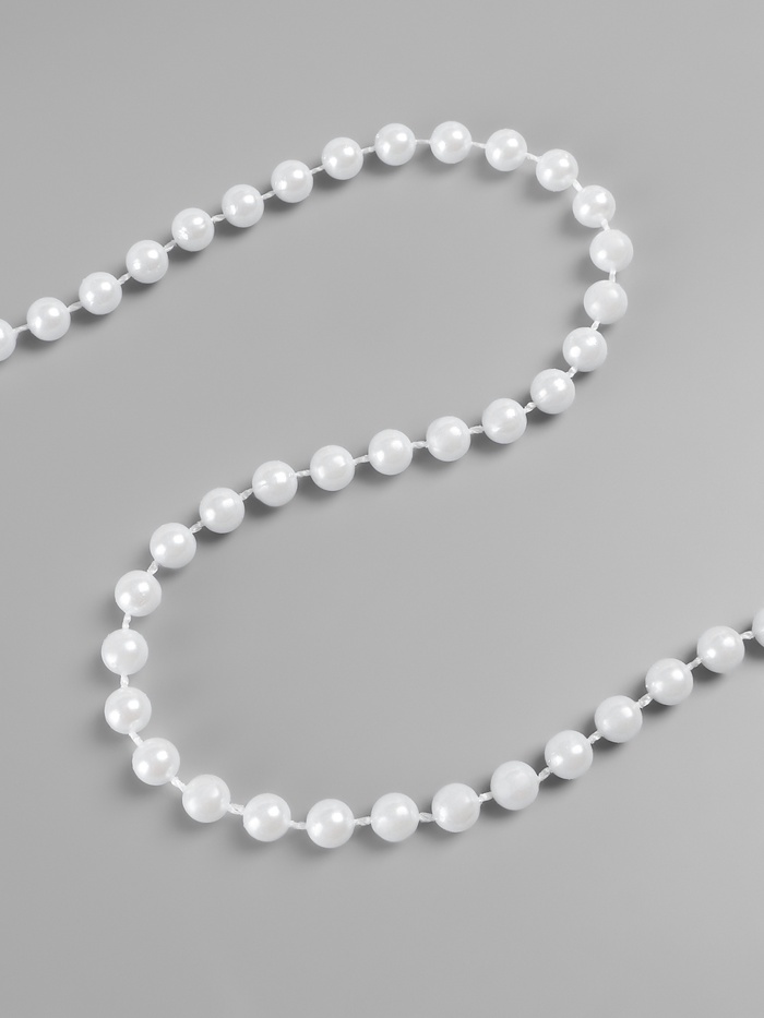 Жемчуг на нитях, круглый, 6 мм, 9±1 м, белый