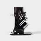 Набор кухонный «Изгиб», 5 предметов: ножи 7.5 см, 10 см, 13 см, 15 см, овощечистка, на подставке, фиолетовый - Фото 7