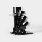 Набор кухонный «Изгиб», 5 предметов: ножи 7.5 см, 10 см, 13 см, 15 см, овощечистка, на подставке, фиолетовый - Фото 8