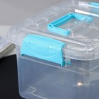 Контейнер пластиковый для хранения Доляна, 20×15×10,5 см, крышка с ручкой на защёлке, цвет МИКС - Фото 4