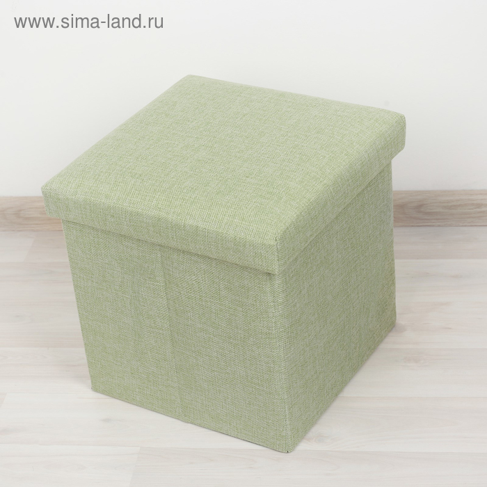 Короб для хранения (пуф) складной "Классика", цвет зелёный - Фото 1