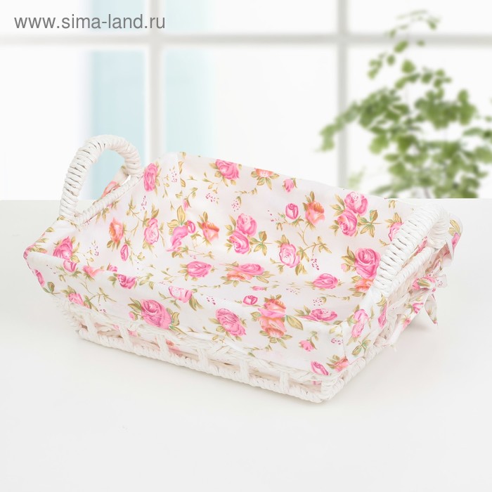 Корзина для хранения плетёная Доляна «Лето», 32×21×13 см, цвет белый - Фото 1