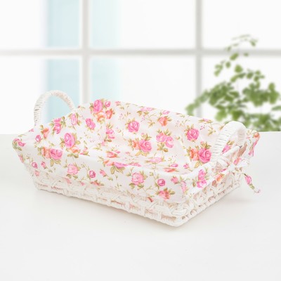 Корзина для хранения плетёная Доляна «Лето», 38×25×14 см, цвет белый