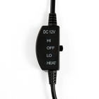 Накидка с подогревом TORSO, 12 В, регулятор, провод 120 см, иск. мех, черный - Фото 5