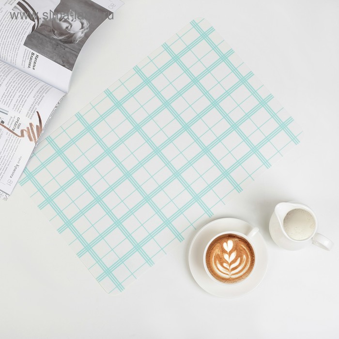 Салфетка сервировочная на стол «Окна», 42,5×29 см, цвет голубой - Фото 1