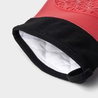 Рукавица для горячего Доляна «Профи», силикон, 28×18,5×1,5 см, с манжетой, красная - Фото 3