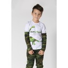 Футболка с длинным рукавом для мальчика "Динозавр", белая, р-р 32 (110-116 см) 5-6 л 100 % хл - Фото 2