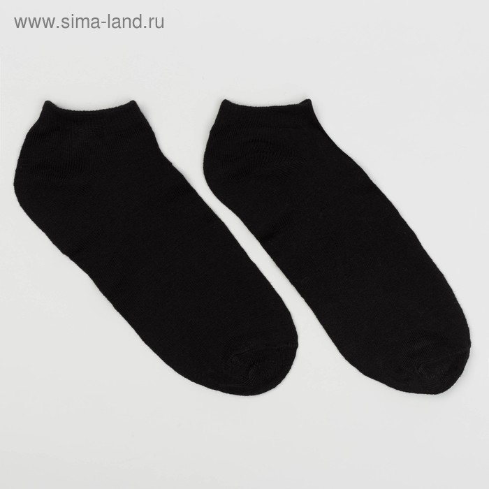 Носки мужские укороченные, цвет чёрный, размер 27-29 (размер обуви 42-45) - Фото 1