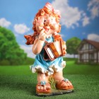 Садовая фигура "Девочка с гармошкой" синее платье 27х23х59см - Фото 1
