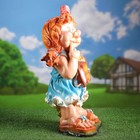 Садовая фигура "Девочка с гармошкой" синее платье 27х23х59см - Фото 2
