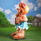 Садовая фигура "Девочка с гармошкой" синее платье 27х23х59см - Фото 3