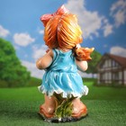 Садовая фигура "Девочка с гармошкой" синее платье 27х23х59см - Фото 4