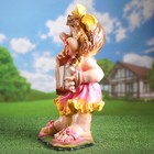 Садовая фигура "Девочка с гармошкой" розовое платье 27х23х59см - Фото 3