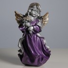 Фигура "Ангел в платье ассорти с букетом" серебро/сиреневый 20х35х20см - Фото 1