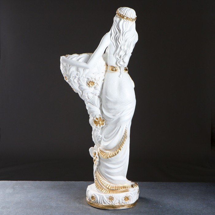 Фигура с кашпо "Лесная фея" бело-золотистый, 35х85х35см - фото 1927385740