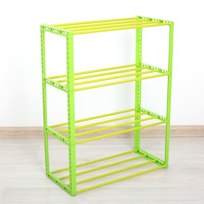 Обувница Доляна, 4 яруса, 41×19×54,5 см, цвет зелёный