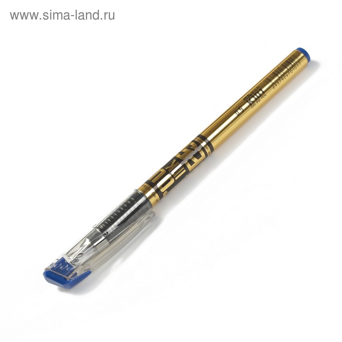 Ручка гелевая, 0.5 мм, синяя, игольчатый пишущий узел, «Золото» - Фото 1