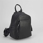 Рюкзак молодёжный, отдел на молнии, 3 наружных кармана, цвет чёрный - Фото 1