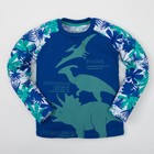 Лонгслив для мальчика "Дино", индиго, р-р 36 (134-140 см) 9-10 л 100 % хл - Фото 1