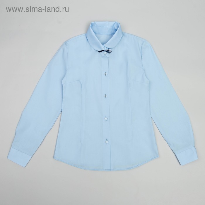 Блузка для девочки, рост 128 см, цвет голубой - Фото 1