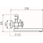 Смеситель для ванны RMS SL115-142E, двухвентильный, короткий излив, с душевым набором, хром - Фото 5