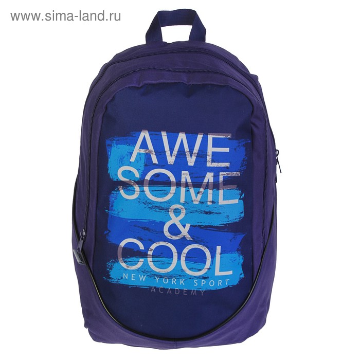 Рюкзак молодёжный GoPack 120 GO-2, 43 х 30 х 21,5 см, тёмно-синий/голубой - Фото 1