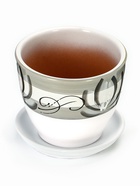 Горшок для цветов «Лотос», керамический, с поддоном, 1.1 л, белый с зелёными полосками - Фото 2