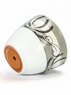 Горшок для цветов «Лотос», керамический, с поддоном, 1.1 л, белый с зелёными полосками - Фото 6