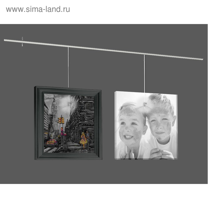 Система для подвеса картин ArtiTeq: потолочный рельс "Топ" 200 см, нагрузка 20 кг/м, белый (возможна покраска)