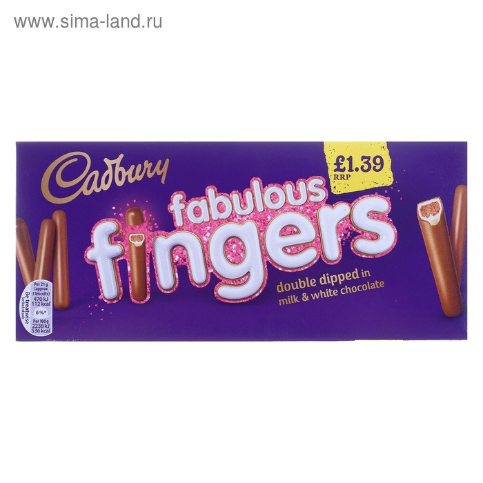 Шоко-палочки Cadbury Fabulous Fingers, 110 г - Фото 1