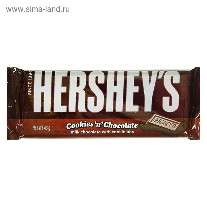 Шоколадный батончик Hersheys Cookies N Chocolate, 43 г - Фото 1