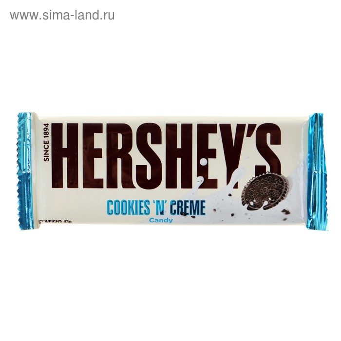 Шоколадный батончик Hersheys Cookies N Creme, 43 г - Фото 1