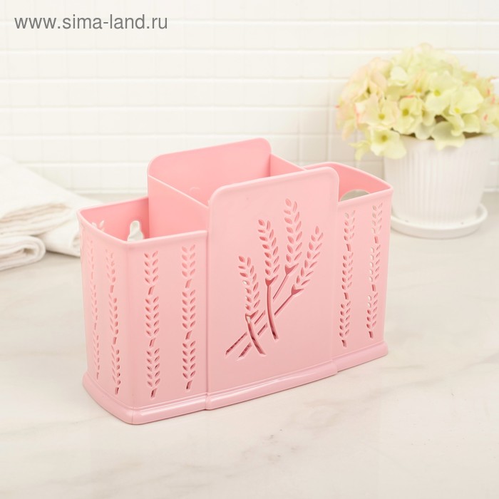 Корзина для хранения, 3 отделения, цвет МИКС - Фото 1