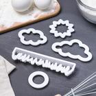 Набор выемок кондитерских Доляна «Погода», 5 шт: 13×3 см, 8,6×5 см, 6,5×4,2 см, 5,5×5,5 см, 4×4 см - Фото 2