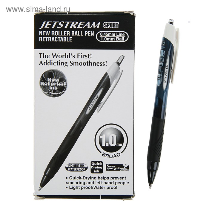 Ручка шариковая автомат UNI Jetstream SXN-150S 1.0мм черные чернила, черный корпус - Фото 1