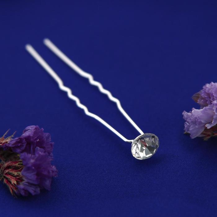 Шпилька для волос «Сияние», серебро - Фото 1