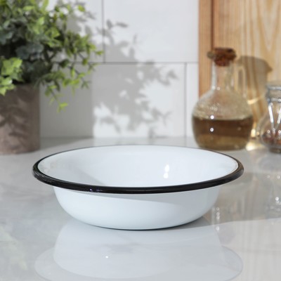 Миска эмалированная, d=19.8 см, 900 мл, индукция, без деколи, белая