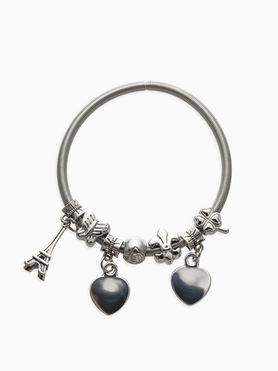 Браслет с шармами «Марджери» символы удачи, цвет серебро, 6 см