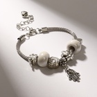 Браслет «Марджери» рука хамса, белый в серебре, L=19 см - Фото 2