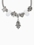 Браслет с шармами «Марджери. Рука хамса», L=19 см, белый в серебре - Фото 3