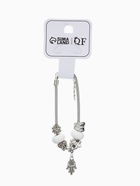 Браслет с шармами «Марджери. Рука хамса», L=19 см, белый в серебре - Фото 6