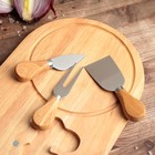 Набор для подачи сыра Доляна, 32.5×20.5×1.5 см, 3 ножа, дерево дуб - Фото 3