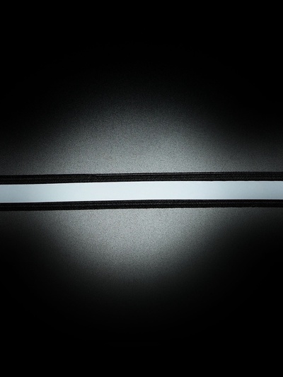 Светоотражающая лента-резинка, 20 мм, 10 ± 1 м, цвет чёрный