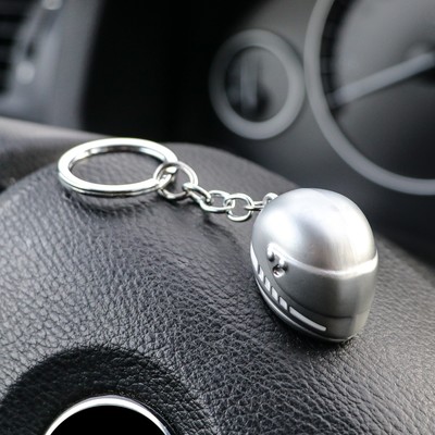 Брелок шлем мотоцикла, серебро