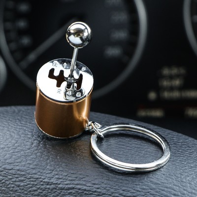 Брелок для автомобильных ключей Cartage, рычаг кпп, золотистый, металл