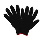 Перчатки, х/б, вязка 10 класс, 4 нити, размер 9, без покрытия, чёрные - Фото 2