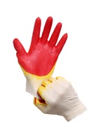 Перчатки садовые, хб, вязка 13 класс, размер 9, латексный облив, красные - Фото 12