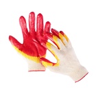 Перчатки садовые, хб, вязка 13 класс, размер 9, латексный облив, красные - Фото 7