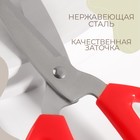 Ножницы портновские, антискользящие, скошенное лезвие, 7,5", 19 см, цвет красный - Фото 2