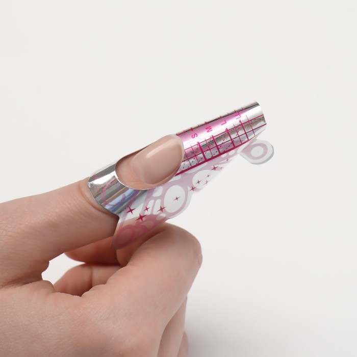 Формы для наращивания ногтей «Butterfly», 10 шт, цвет фиолетовый/серебристый 16640